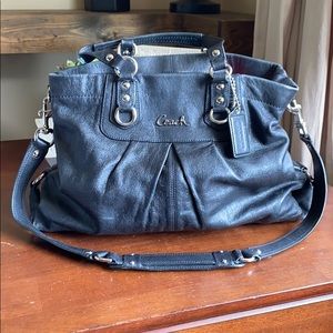Black leather Coach purse